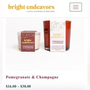 4oz.  pomegranate and champagne scented candle made by young moms in Chicago!!!